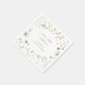 Eine kleine Wildblume ist auf dem Weg zur Babydusc Serviette (Ecke)