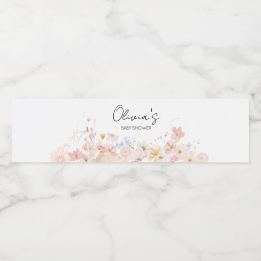 Eine kleine Wildblume ist auf dem Weg zur Babydusc Wasserflaschenetikett (Einzelnes Label)