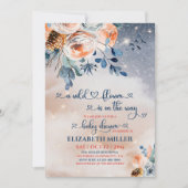 Eine kleine Wildblume ist auf dem Weg zur Mädchend Einladung (Vorderseite)