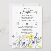 Eine kleine Wildblume ist auf dem Weg zur Mädchend Einladung (Vorderseite)