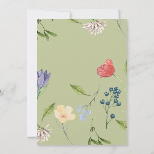 Eine kleine Wildblume Kinderdusche Einladung (Rückseite)