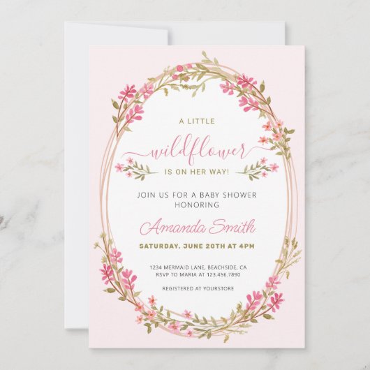 Eine kleine Wildblume Kinderdusche Einladung (Vorderseite)