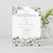 Eine kleine Wildblume-Lavendel-Dusche Einladung (Stehend Vorderseite)