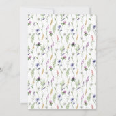 Eine kleine Wildblume-Lavendel-Dusche Einladung (Rückseite)