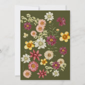 Eine kleine Wildblume mit grüner Babydusche Einladung (Rückseite)