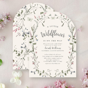 Eine kleine Wildblume Natur Floral Girl Babydusche Einladung