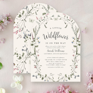 Eine kleine Wildblume Natur Floral Girl Babydusche Einladung
