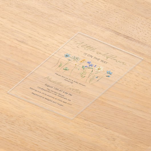 Eine kleine Wildblume-Neutral-Babydusche Acryleinladungen (Ablage )