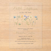 Eine kleine Wildblume-Neutral-Babydusche Acryleinladungen (Vorderseite)