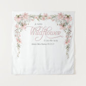 Eine kleine Wildblume pink Baby Girl Dusche Wandteppich (Vorderseite)