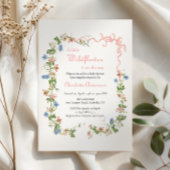 Eine kleine Wildblume Pink Bow Baby Babydusche Einladung