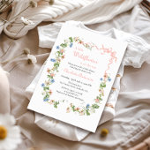 Eine kleine Wildblume Pink Bow Baby Babydusche Einladung