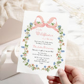 Eine kleine Wildblume Pink Bow Babydusche Einladung