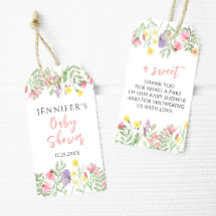 Eine kleine Wildblume rustikale Babydusche danke