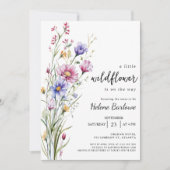 Eine kleine Wildblume Rustikale Boho Blumendusche Einladung (Vorderseite)