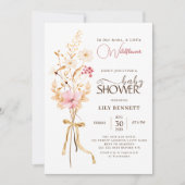 Eine kleine Wildblume rustikale Boho Nature Babydu Einladung (Vorderseite)