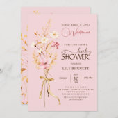 Eine kleine Wildblume rustikale Boho Nature Babydu Einladung (Vorne/Hinten)