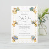 Eine kleine Wildblume Tierbabydusche Einladung (Stehend Vorderseite)