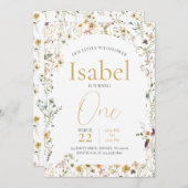 Eine kleine Wildblume zum Geburtstag Einladung (Vorne/Hinten)