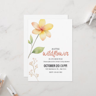 Eine kleine Wildblumen-Baby-Party-Einladung Einladung
