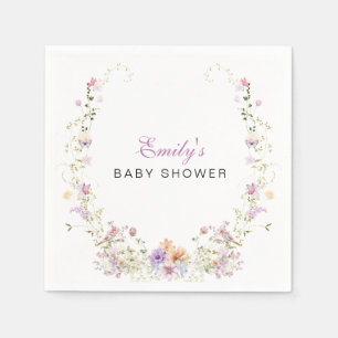 Eine kleine Wildblumen-Baby-Party Serviette
