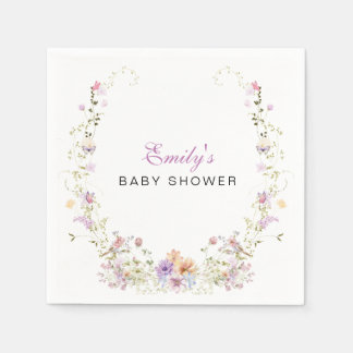 Eine kleine Wildblumen-Baby-Party Serviette