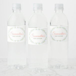 Eine kleine Wildblumen-Baby-Party Wasserflaschenetikett