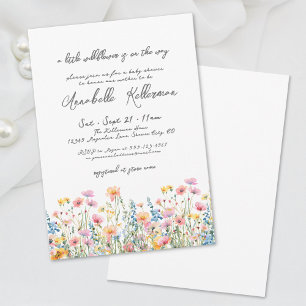 Eine kleine Wildblumen-Blumen-Baby-Party Einladung