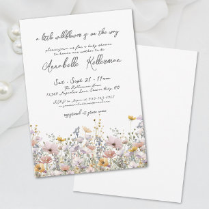 Eine kleine Wildblumen-Blumen-Baby-Party Einladung