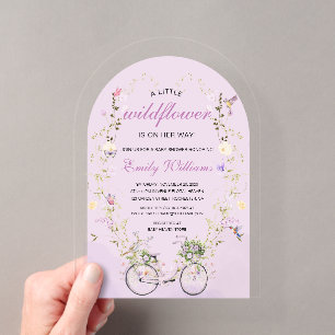 Eine kleine Wildblumen-Frühlings-Baby-Party Acryleinladungen