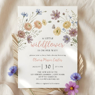 Eine kleine Wildblumen-Mädchen-Baby-Party-Einladun Einladung