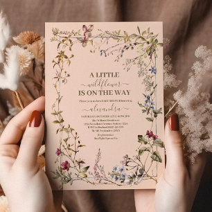 Eine kleine Wildblumen-Mädchen-Baby-Party Einladung