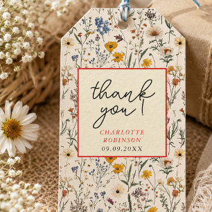 Eine kleine Wildblumen-Mädchen-Baby-Party Geschenkanhänger