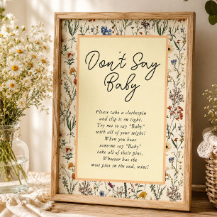 Eine kleine Wildblumen-Mädchen-Baby-Party Poster