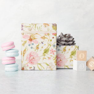 Eine kleine Wildblumen-Vintage-Botanik-Baby-Party Geschenkpapier