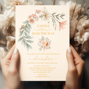 Eine kleine Wildblumengirl-Baby-Shower-Einladung Einladung