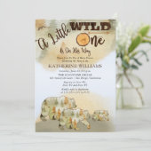 Eine kleine wilde Bären Woodland Boy Babydusche Einladung (Stehend Vorderseite)