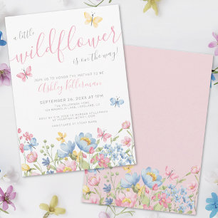 Eine kleine wilde Blumenkind-Baby-Party Einladung