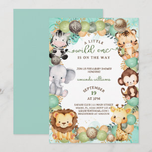 Eine kleine wilde Safari Baby Dusche Einladung