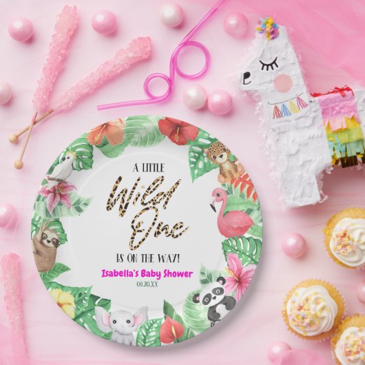 Eine kleine wilde Tierdusche. Pappteller (Party)