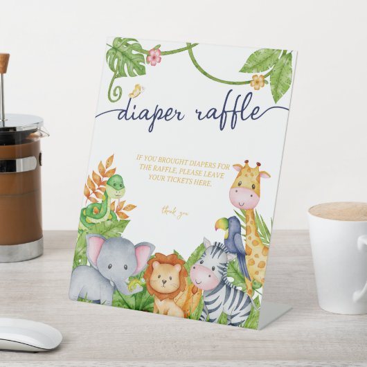 Eine kleine wilde Tiergartendekoration Sockelschild (In SItu)