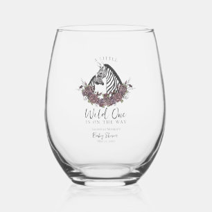 Eine kleine wilde Zebralady Baby Shower Weinglas Ohne Stiel