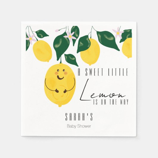 eine kleine Zitronendusche Serviette (Vorderseite)