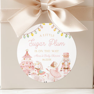 Eine kleine Zuckerpflaume Nussknacker-Baby-Party Runder Aufkleber