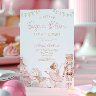 Eine kleine Zuckerpflaume Nussknacker Babyparty Einladung