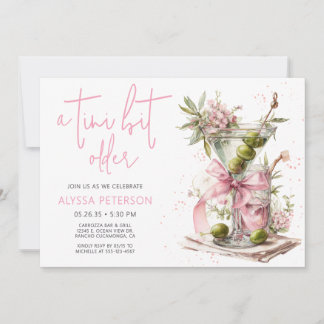 Eine Kleinigkeit Älter Pink Script Geburtstagsfeie Einladung