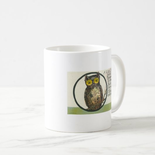 eine kluge alte Eule Kaffeetasse (VorderseiteRechts)