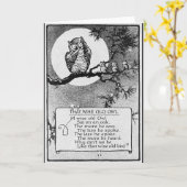 Eine kluge alte Eule und Vintage Grußkarte Karte (Gelbe Blume)