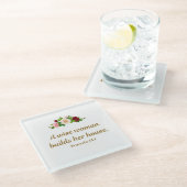 "Eine kluge Frau baut ihr Haus" Glasuntersetzer (Schrägansicht)