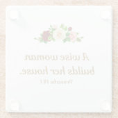 "Eine kluge Frau baut ihr Haus" Glasuntersetzer (Rückseite)